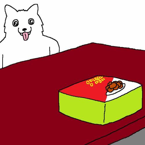 [욕주의]개가 치킨먹고 싶어하는 만화.jpg