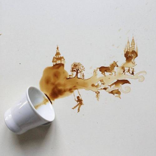 커피로 그린 그림