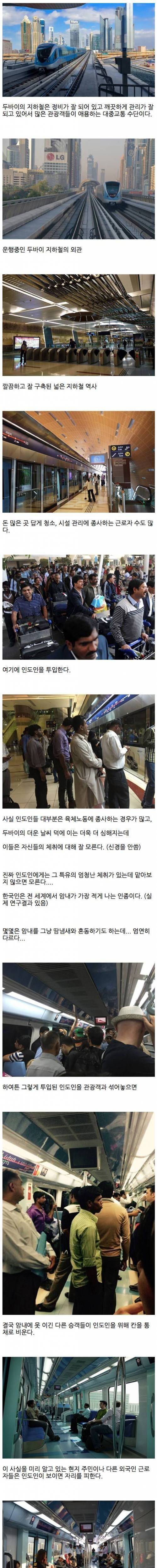 두바이 지하철에 인도인이 많은 이유 그리고 암내