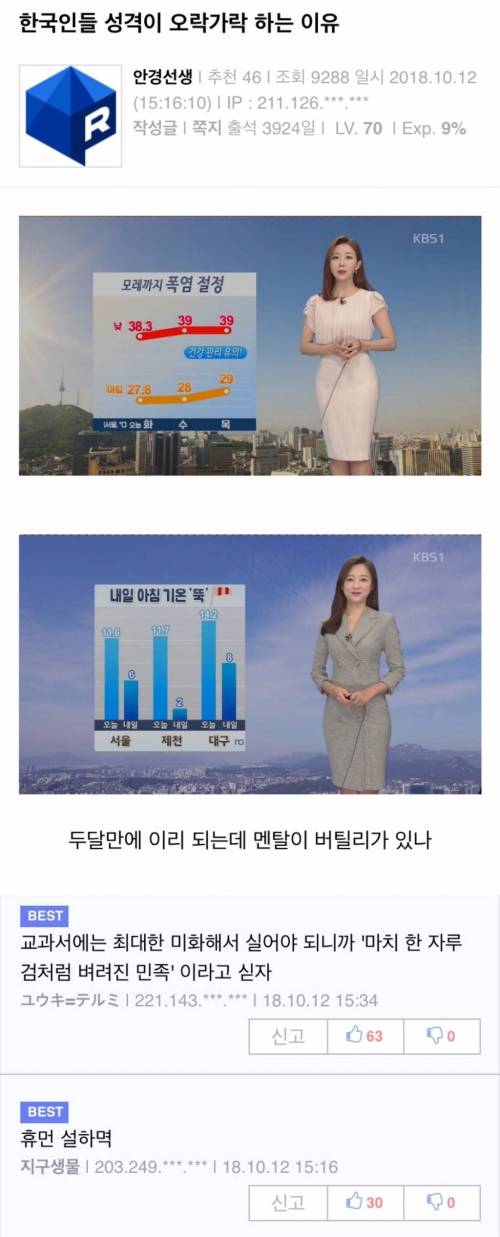 한국인들 성격이 오락가락하는 이유.jpg