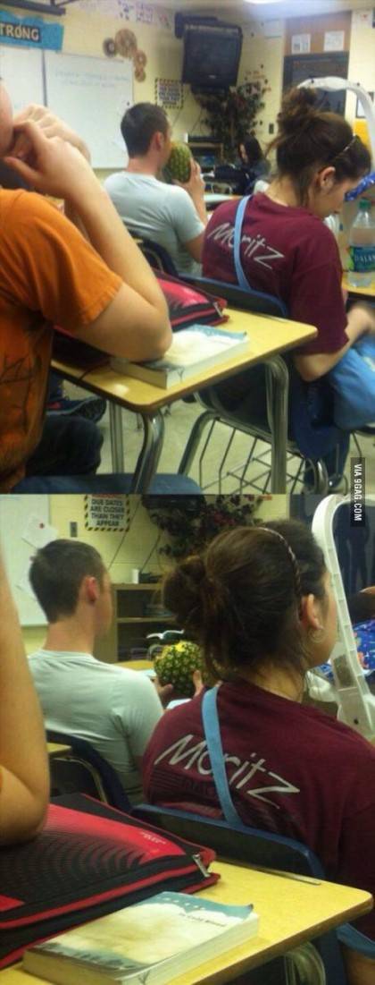 교실에서 과일을 먹어 논란이 된 학생.jpg