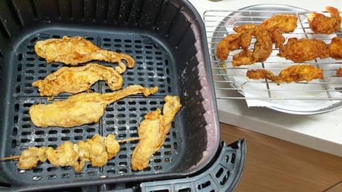 [스압] 에어프라이어기로 만든 닭껍질 튀김