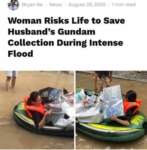 홍수 속에서 부인이 목숨걸고 구한것