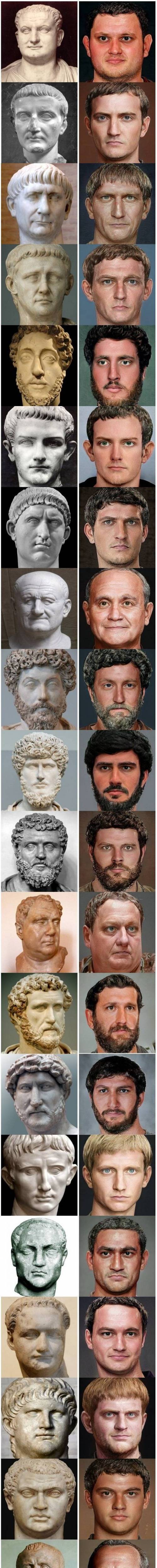 [스압] 로마 황제 석상 얼굴 복원
