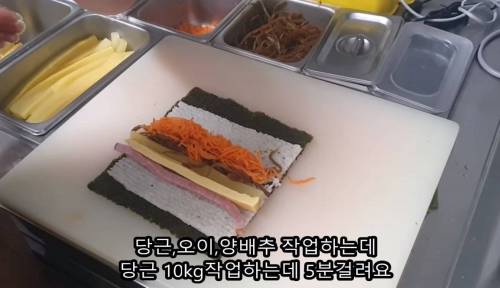 [스압] 인건비 때문에 기계화된 요즘 김밥집.jpg