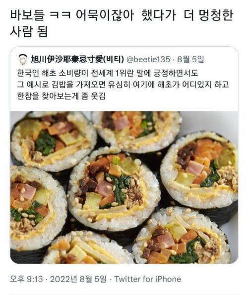 한국인이 해초소비량 세계1위라는말