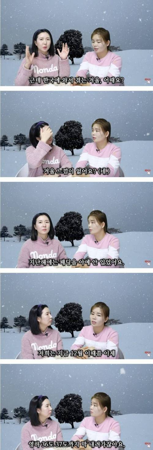 한국의 겨울이 우습다는 사람들