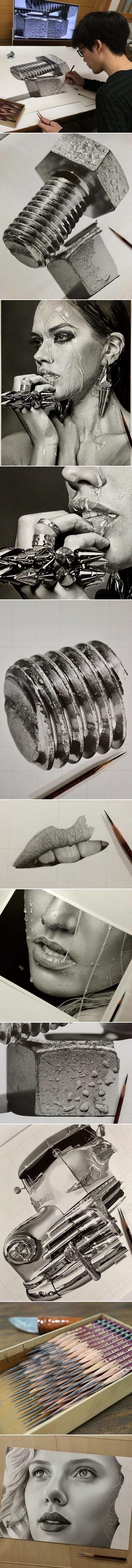 일본 22세 화가가 연필로 그린 작품