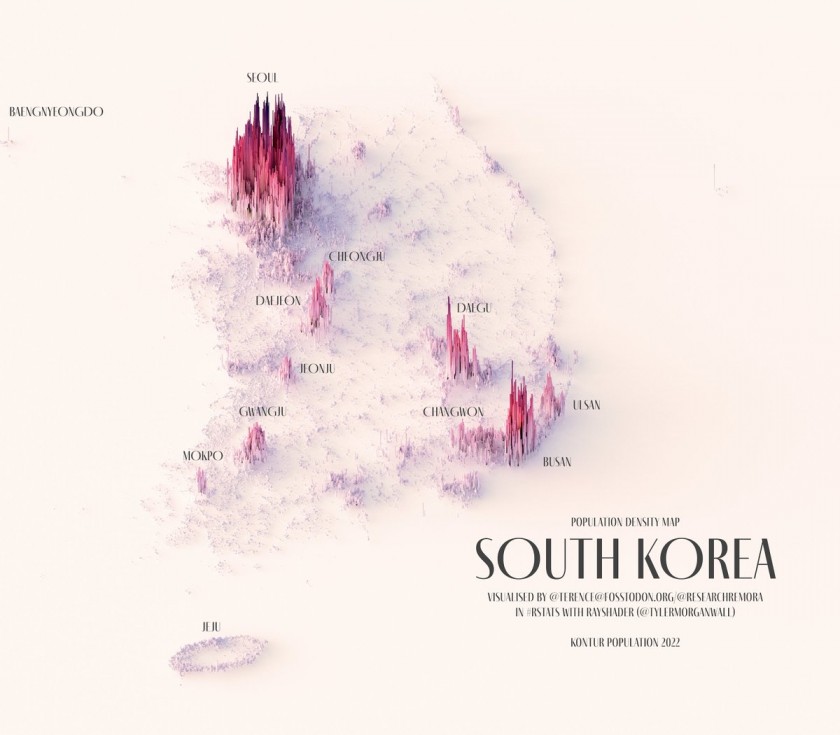 [스압] 3D로 보는 나라별 인구분포.jpg
