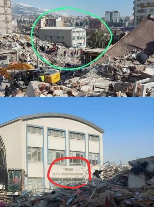 터키 지진에서 살아남은 어떤 건물