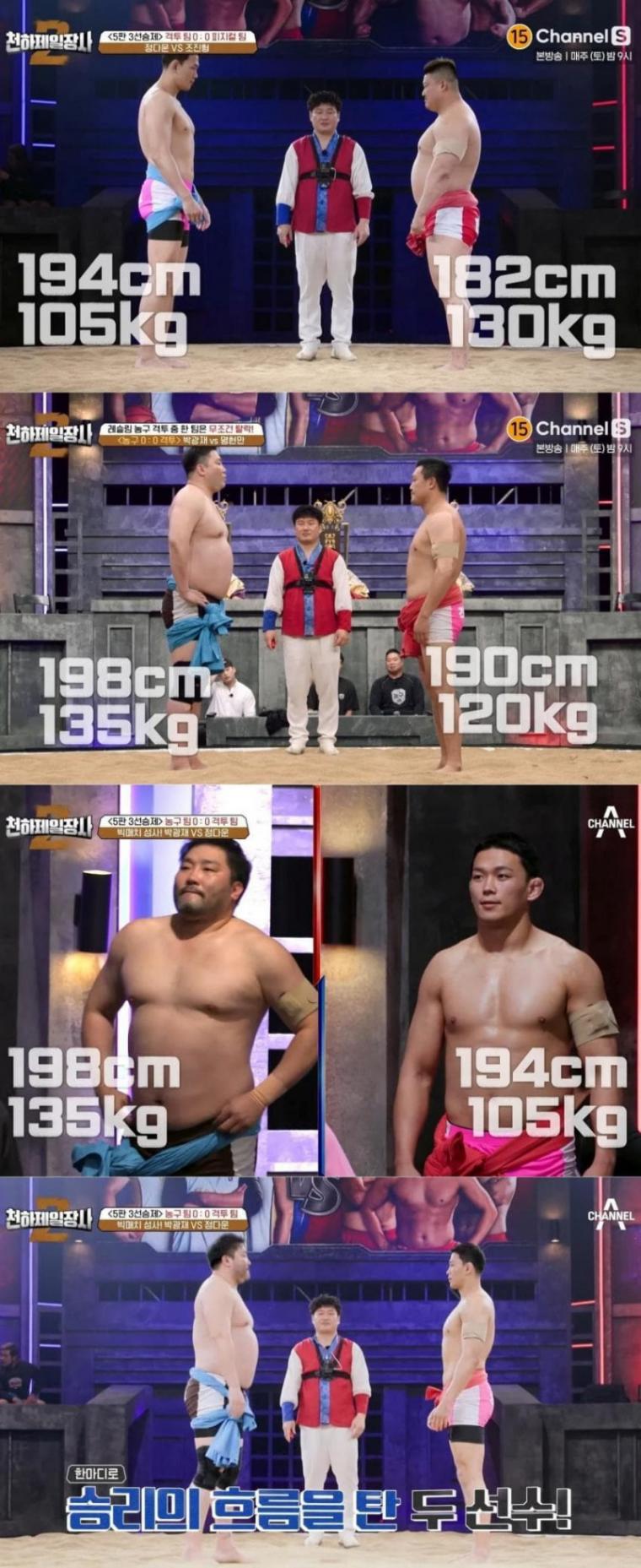 남자 80kg ~ 135kg 옆모습 체감