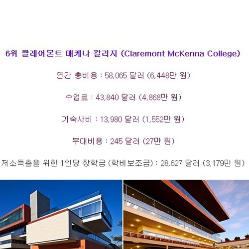 천조국 대학교 등록금  Top10