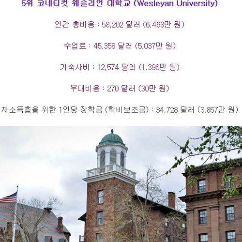 천조국 대학교 등록금  Top10