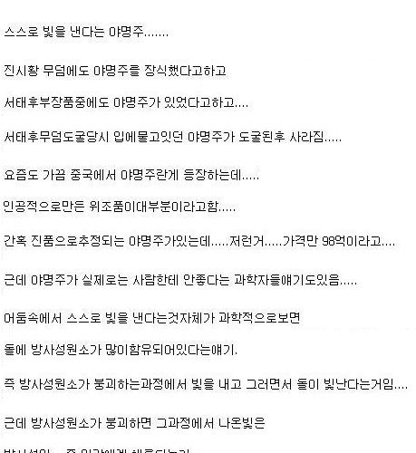 스스로 빛을 낸다는 98억짜리 야명주