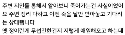 시한부 판정받은 구여친에게 연락온 상황