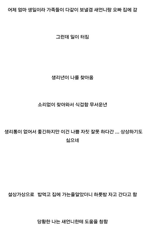 오빠가 생각한 생리대 사이즈