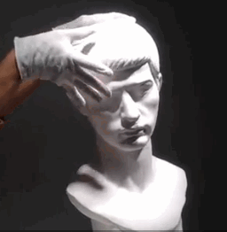 [약징] 종이로 만든 석고상.gif
