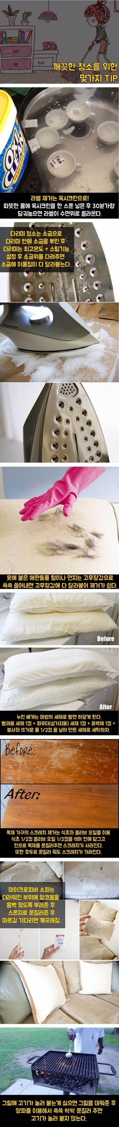 깨끗한 청소를 위한 팁