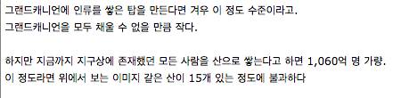 현재 인간을 모두 모아 쌓아본다면?.gif