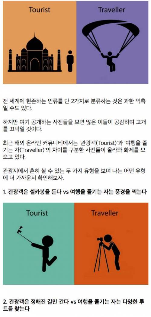 관광객(Tourist)'과 여행을 즐기는 자(Traveller)