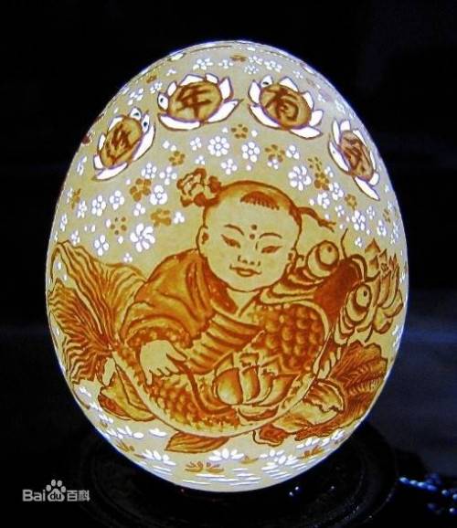 중국 달걀껍질 예술의 1인자
