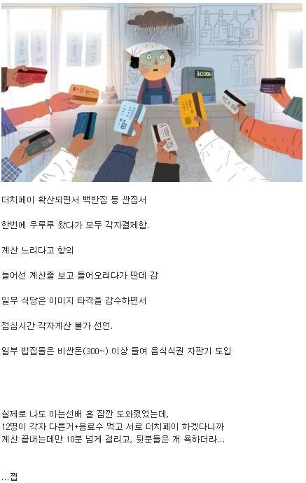 요즘 점심시간 음식점 요약