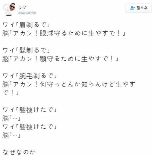 인체의 모든털은 필요해서 생긴것
