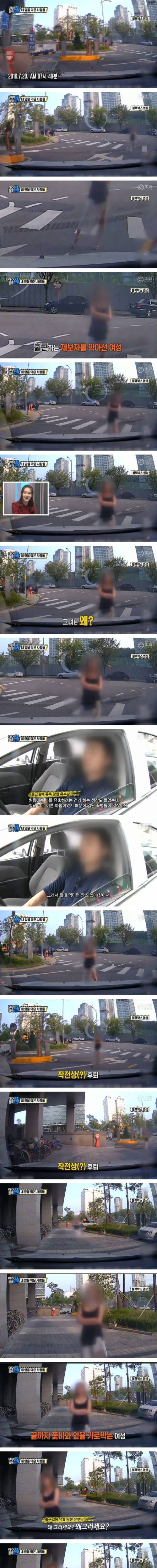 출근길 막아선 여성.jpg