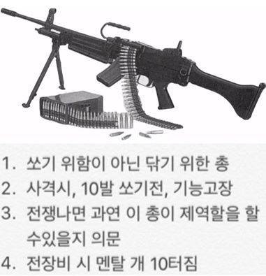 군필자들 사이에서 악명이 자자한 총