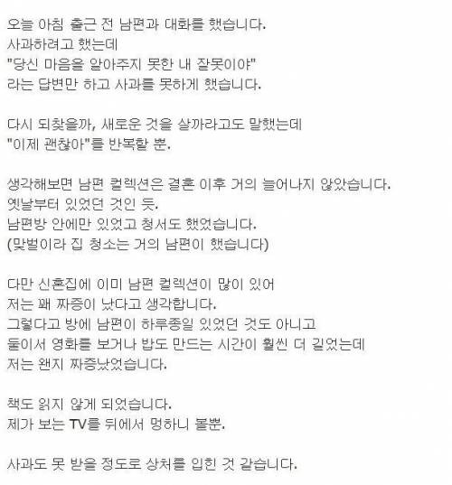 아내가 남편의 취미 컬렉션을 버렸다.txt