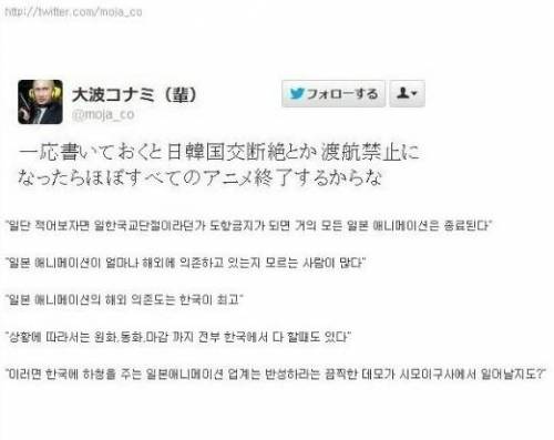 유명 애니메이션 작화 감독이 말해주는 한국 의존도