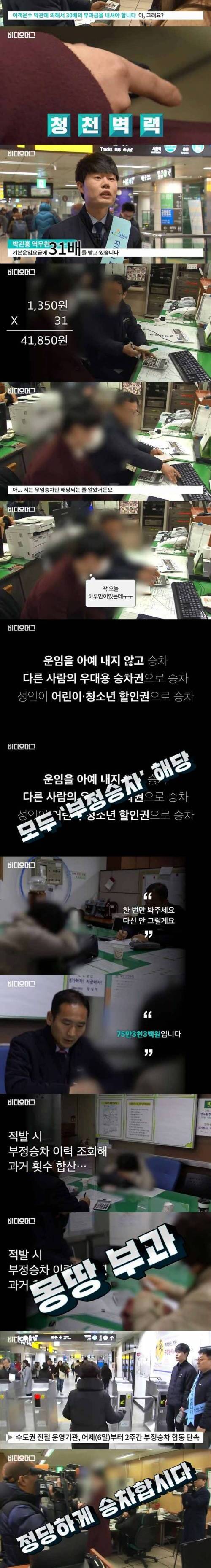 나잇값 못 하는 지하철 부정승차