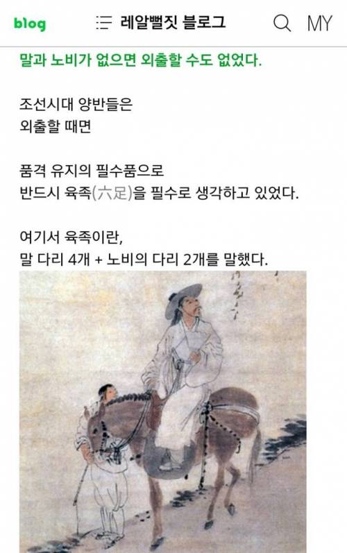 조선시대 양반이 외출하는법
