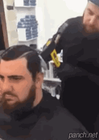 상남자의 이발.gif