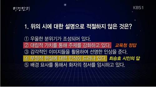 수능 언어영역 시 문제