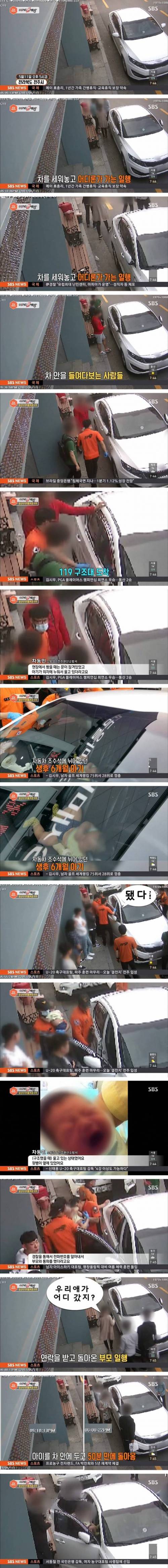 차 안에 방치하고 볼일보러 갔다 온 부모