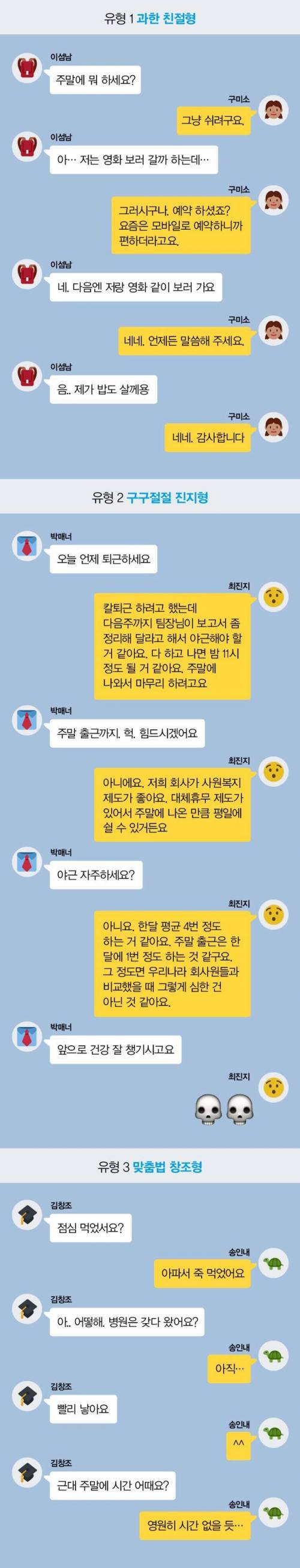 썸남 썸녀와 멀어지게 하는 카톡 유형