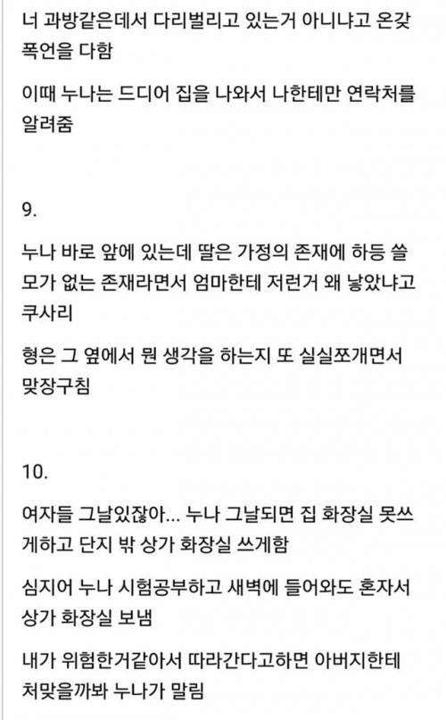 누나차별의 역사