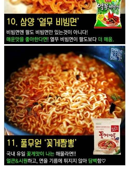 저평가 받고 있는 라면 BEST 11