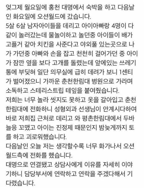 최근 발생한 오션월드 사건