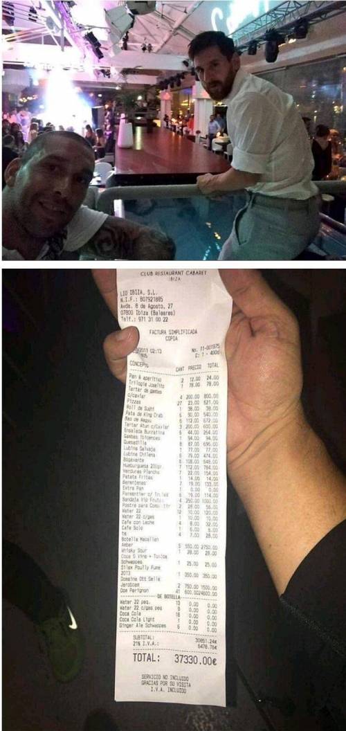하루 술값으로 4800만원쓴 메시의 위엄
