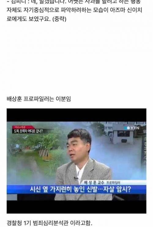 스윙스의 행동에 대해 분석한 프로파일러