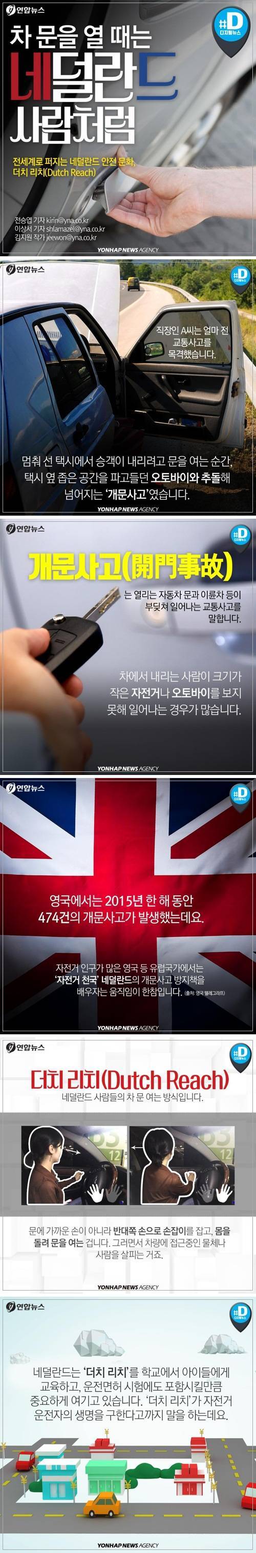 차 문을 열 때는 네덜란드 사람처럼