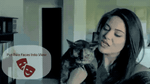 고양이랑 얼굴바꾸기 어플 사용.gif