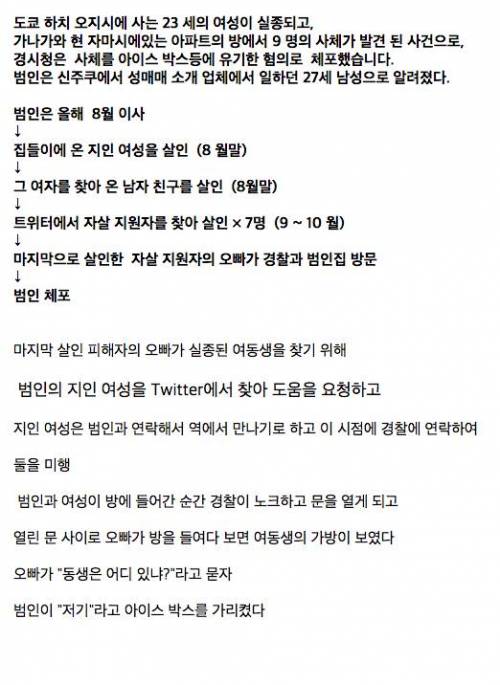 [주의] 일본 연쇄살인범 검거 순간