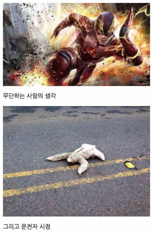 무단횡단 하는 사람의 생각과 운전자 시점.jpg