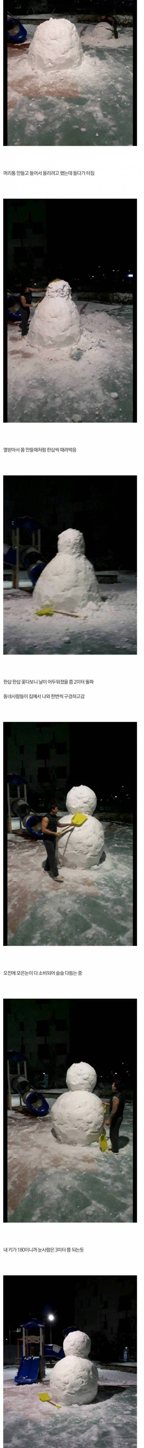 디씨인이 만든 3미터짜리 눈사람.jpg