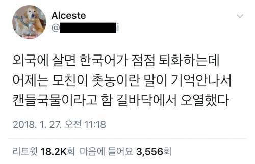 외국에 살면 한국어가 점점 퇴화되는데.jpg