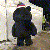 수호랑만 예뻐해서 시무룩한 반다비.gif
