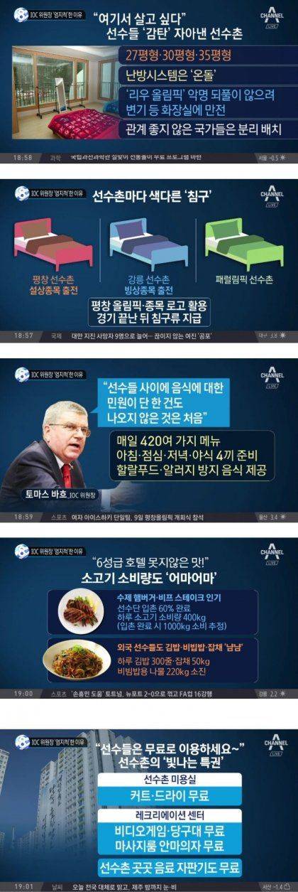 IOC 위원장이 평창 선수촌에 엄치척한 이유